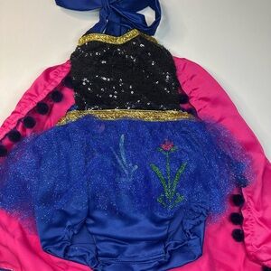 Kids Sequin Princess Costume - Black, Blue, Pink princess Anna